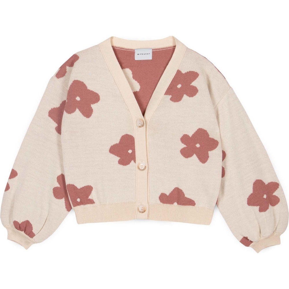 Mipounet flora boxy wool cardigan